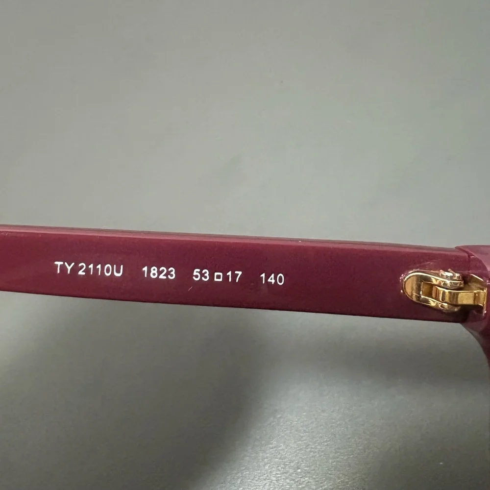 TORY BURCH Burgundy and Tortoise Eyeglasses with Orange Case